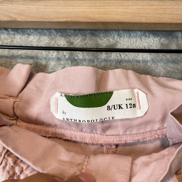 Anthropologie Blythe‎ Paperbag Wide Leg Crop Pants Size 8 Light Pink - Picture 5 of 5